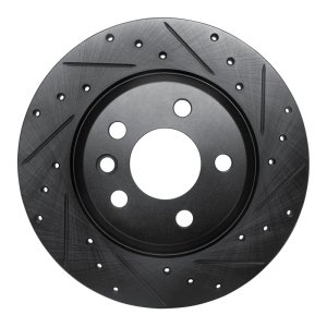 Volkswagen EuroVan Brake Rotor (1) - Rear Right - R1 Concepts - Drilled & Slotted - Black - `01-`03